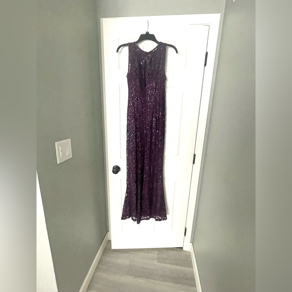 Marina Purple Sequined Long formal dress - Picture 3 of 4